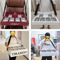 ZKAI Nuevo Diseño Bandeja Portátil para Snacks Estilo Arnés Tiramisú con Correa, Bandeja para Pasteles, Exhibidor de Pasteles para Fiestas, Eventos y Accesorios de Boda