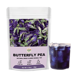 Té orgánico OEM con sabor a hierbas para la salud, té de burbujas heladas, té de flores de guisante de mariposa <span class=keywords><strong>azul</strong></span> seco - Product Image 1