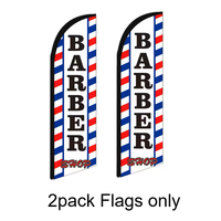 Lot de 2 drapeaux à plumes d'extérieur pour la publicité des salons de coiffure, 100% polyester, imprimés sur un seul côté, bannières promotionnelles personnalisées, sans mât