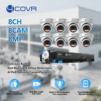 4COVR 8-Kanal CCTV-Kamerasystem 4K IP PoE Netzwerk-Videoüberwachung OEM Rot-Blaues Licht Ton-Blitz Kostenlose App Fernansicht
