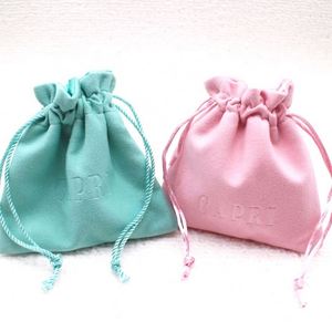 Sacs à cordon en velours recyclable avec logo personnalisé pour cadeaux et emballages de bijoux avec design imprimé à l'écran - Product Image 4