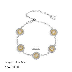 <span class=keywords><strong>Bracelet</strong></span> en argent sterling 925 avec perles en zircon cubique, plaqué or rhodié, bracelets à breloques pour femmes et filles, cadeau - Product Image 6