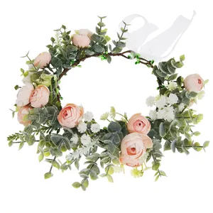 Hoa vương miện headband cho cô gái hoa cưới tóc phụ kiện Bridal headdress mũ nón ánh sáng lên Headband Led hoa