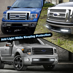 OVOVS Griglia Inferiore Paraurti Anteriore con Inserti Decorativi e Protezione con Luce <span class=keywords><strong>LED</strong></span> per Ford F150 F-150 2009-2014 - Product Image 3