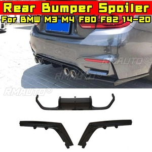 สปอยเลอร์กันชนหลังรถยนต์แบบดิฟฟิวเซอร์สีดำเงา สำหรับตกแต่ง BMW M3 M4 F80 F82 ปี 2014-2020 อุปกรณ์ตกแต่งรถยนต์ - Product Image 2
