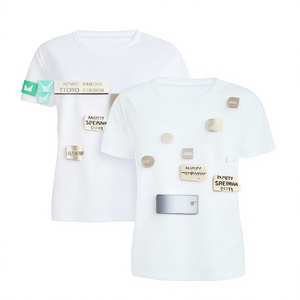 Camiseta de Mujer, Elegante, de Algodón, Cuello Redondo, Manga Corta, a la Moda, Proveedor Mayorista, Fabricante de Marca Privada OEM Personalizada - Product Image 2