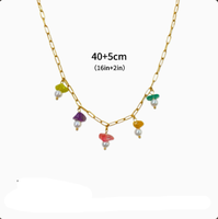 Collar de Acero Inoxidable Estilo Nicho para Mujer, Más Vendido, con Múltiples Dijes, Perlas y Diamantes de Imitación