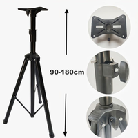 Support de haut-parleur de moniteur de studio réglable en hauteur robuste en métal