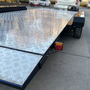 <b>Car</b> Trailer Hydraulic Lift Twin Axle Flatbed Trailer <b>Car</b> Alum Trailer - Product Image 5