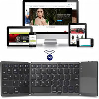 Teclado BT Plegable con Panel Táctil Ultra Delgado Portátil Recargable para iPad iPhone Tableta Android Laptop Windows Business