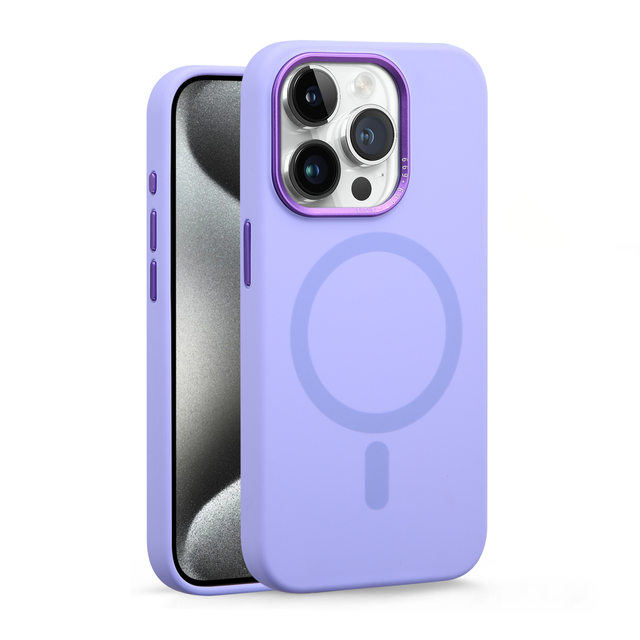 HEYBINGO Colorful Magnetic Shockproof Anti-Fingerprint Ring Light Wireless Charging for 17 Pro Max 16 15 14 Plus Pro Case