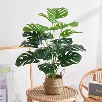 Vraie Touche Faux Arbre Tropical Palmier Décor Simulation Monstera Feuilles Maison Jardin Décoration En Gros Artificielle Monstera Plante