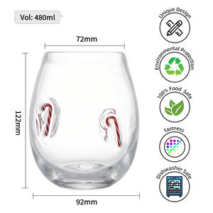 แก้วน้ำผลไม้ไอคอนแบบโบราณไม่มีก้านแก้วค็อกเทลแบบเป่าด้วยมือขนาด16ออนซ์ของขวัญที่น่ารัก - Product Image 3