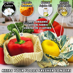 Eco Friendly Custom Private Label 3-Pack Food Grade Reusable Organic Kitchen <strong>Beeswax</strong> Food <strong>Paper</strong> Wraps Set for Keeping Fresh - Product Image 4