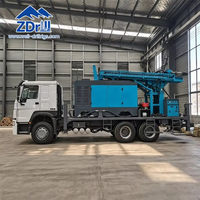 Foreuse de puits d'eau montée sur camion de 1000 m avec compresseur d'air intégré, équipement de forage profond pour roches dures