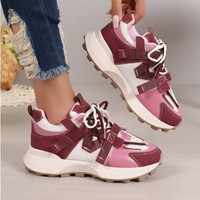 Nouvelles baskets pour femmes, style chunky dad shoes, patchwork coloré, confortables, décontractées, pour toutes les saisons