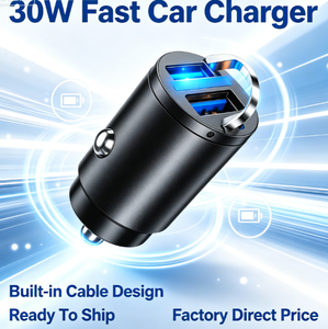 <span class=keywords><strong>Chargeur</strong></span> de voiture USB PD Type C 30W QC3.0, double port A+C, <span class=keywords><strong>chargeur</strong></span> rapide pour voiture avec crochet porte-clés, coque en alliage d'aluminium pour <span class=keywords><strong>iPhone</strong></span> Android - Product Image 5