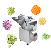 Commerciële automatische grote capaciteit wortel- en fruit snijmachine, groentesnijder voor gember, aardappel, ui, en het maken van blokjes