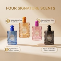 Coffret cadeau de parfums C2U en stock, multi-parfums, 4 flacons, effet givré scintillant, logo OEM personnalisé, marque personnalisée, vente en gros.