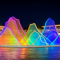 Sculpture paysagère lumineuse extérieure blanc chaud avec design ajouré, installation d'éclairage IP65 étanche et dimmable