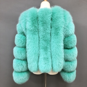 Manteau d'hiver en fourrure naturelle pour femmes, veste de luxe de grande taille, manches longues colorées, manteau en vraie fourrure de renard pour femmes - Product Image 5