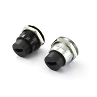 Prise réseau RJ45 de type rond montée en surface Capuchon anti-poussière monté sur panneau en alliage de zinc en laiton noir/argent Accessoires de connecteur
