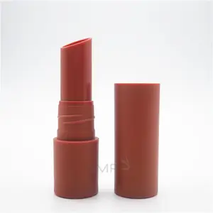 Screw Cap Round Matte Plastic Makeup Lipstick Tube Empty Packaging Customized