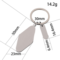 Ywyougang Porte-clés personnalisable en acier inoxydable gravé au laser, diamant vintage, dessin animé 3D, double face, couleur personnalisée