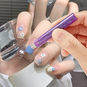 Outil de pointillage pour ongles en plastique à cinq pétales, bleu, violet, rose, stylo de formation de fleurs marguerites pour le nail art - Product Image 5