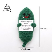 Handgebreide wollen garen komkommer gebreide groente fruit pop hanger positieve-energie voor accessoire ornament