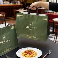 Sacs d'emballage en papier kraft biodégradable, recyclable, jetable et respectueux de l'environnement, avec logo personnalisé imprimé, pour restaurants et restauration rapide