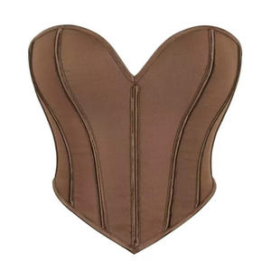 Top bustier sans bretelles 6 couleurs 2XL - Corset en maille transparente avec lacets, haut tube de soirée pour femmes, corset de style vintage inspiré du palais - Product Image 1