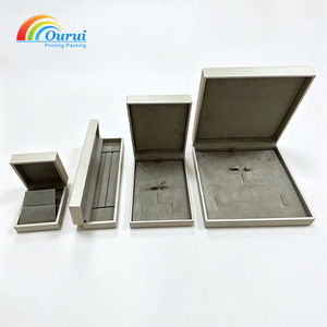 Ourui Rectangle Jewelry <b>Box</b> Elegant <b>Storage</b> Design Soft <b>Velvet</b> Lining Lid Closure Plain Style - Product Image 6