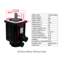 Kit moteur servo AC HLTNC 130ST-M10025 2,6 kW 10 Nm 2500 tr/min 220 V et variateur T3L-L30F-RABF pour machine de travail du bois CNC