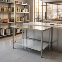 Table de travail en acier inoxydable XIANGYING 430 avec étagère inférieure réglable à 2 niveaux, démontable, 3048, directement de l'usine