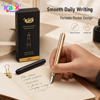 Pluma Estilográfica de Latón KAIX de Escritura Suave con Punta EF y Mini Convertidor para Estudiantes