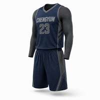 Maillot de basket-ball personnalisé, ensemble d'entraînement d'hiver antibactérien, tenue de sport personnalisée, kit de maillot de basket-ball