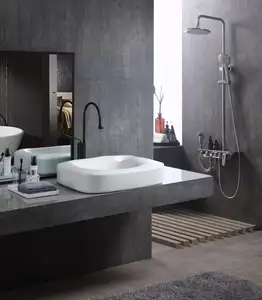 Lavabo da bagno moderno in ceramica bianca rotonda con arte lavica di lusso