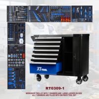 Chariot à outils mécanicien RTTOOL, 309 pièces, armoire à outils à roulettes, armoire de rangement pour outils de garage, chariot à outils avec outils