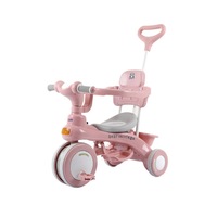 Tricycle en plastique pour tout-petits Mishore modèle 531, vente en gros d'usine, pour les enfants de 18 mois à 5 ans, poignée de poussée rotative et réglable