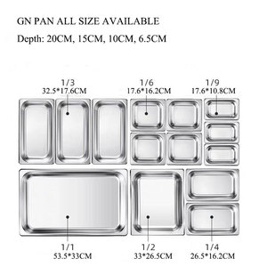 Bandeja de Acero Inoxidable GN de 1/2 Tamaño, Contenedor 201 para Exhibición de Alimentos, Equipo de Servicio de Alimentos para <span class=keywords><strong>Restaurante</strong></span> - Product Image 2
