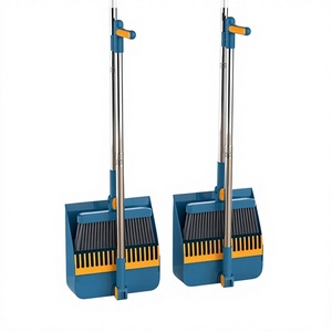 Juego de escoba y recogedor de plástico directo de fábrica, combo plegable para limpieza del hogar, escoba para suelos con cerdas suaves que no retienen pelo. - Product Image 1