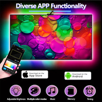 Kit d'éclairage d'ambiance pour téléviseur avec boîte de synchronisation LED, éclairage d'arrière-plan pour téléviseur intelligent, musique, WiFi, Dream Color RGB, bande lumineuse LED pour téléviseur