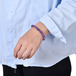 Bracelet ajustable en pierres précieuses naturelles <span class=keywords><strong>de</strong></span> 8 mm, bracelet élastique unisexe en cristal <span class=keywords><strong>de</strong></span> guérison avec carte explicative - Product Image 3