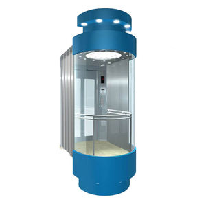 Ascenseur panoramique sans engrenage à courant alternatif pour usage commercial avec système de porte automatique Ascenseur en verre rond - Product Image 4