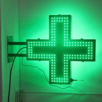 Pantalla led de doble cara para exteriores, señal cruzada a todo color programable con WiFi /4G, control por aplicación, para farmacia verde