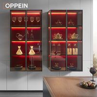 Meubles de cuisine modulaires modernes de style européen OPPEIN avec charnières et chariot, construction en panneaux de particules de Guangzhou