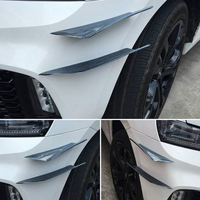 4 pièces Ailerons de spoiler avant universels en fibre de carbone EVO Spoiler Canards de pare-chocs avant universels en fibre de carbone pour voiture