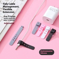 Youyixuan Cinta Suave Antipérdida para Auriculares, Cubierta Protectora de Cable de Datos de 3-5 Orificios, Correa de Silicona Organizadora, Sujetador de Cables de Goma Cortable