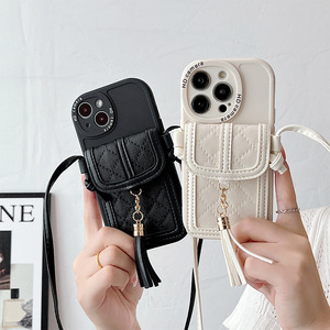 Wholesale Hot <b>Light</b> Luxury Leather Crossbody <b>Rope</b> Chain Buckle Wallet Card Bag Lanyard Wallet Strap Cover Purse with Chain - Product Image 2